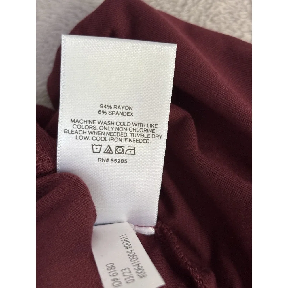 Express NWT Women L 2 Piece Lot Fushia Ribbed Knit Top Burgundy Bodysuit 0814